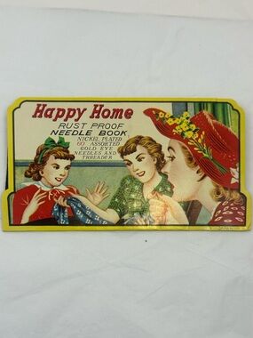 Vintage Happy Home Rust Proof Needle Book - with needles *some missing